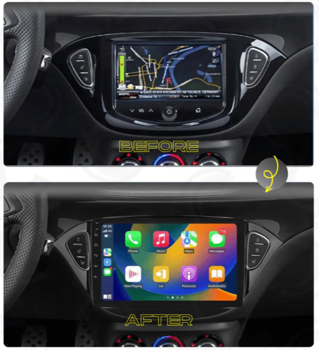 Installering af Vauxhall Opel Corsa E | 2015-19 | Apple CarPlay & Android Auto | 9"